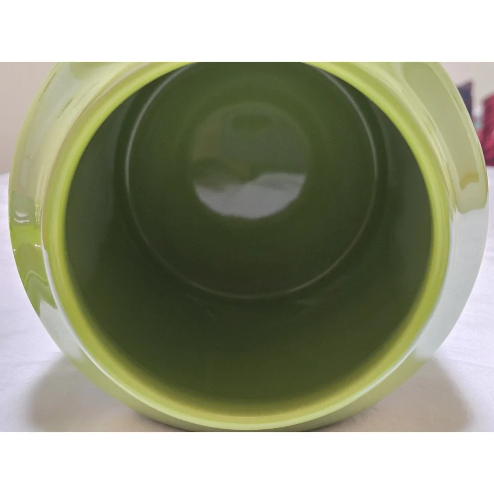 Rae Dunn Artisian Collection Lime Green Ceramic Happy Haunting Canister With Lid